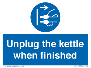 Unplug the kettle when finished